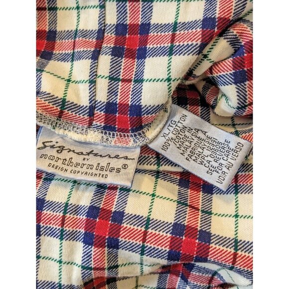 Vintage Signatures by Northern Isles Womens XL Turtleneck Top Plaid Check Cotton - Picture 6 of 6
